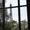 The tower, through a window