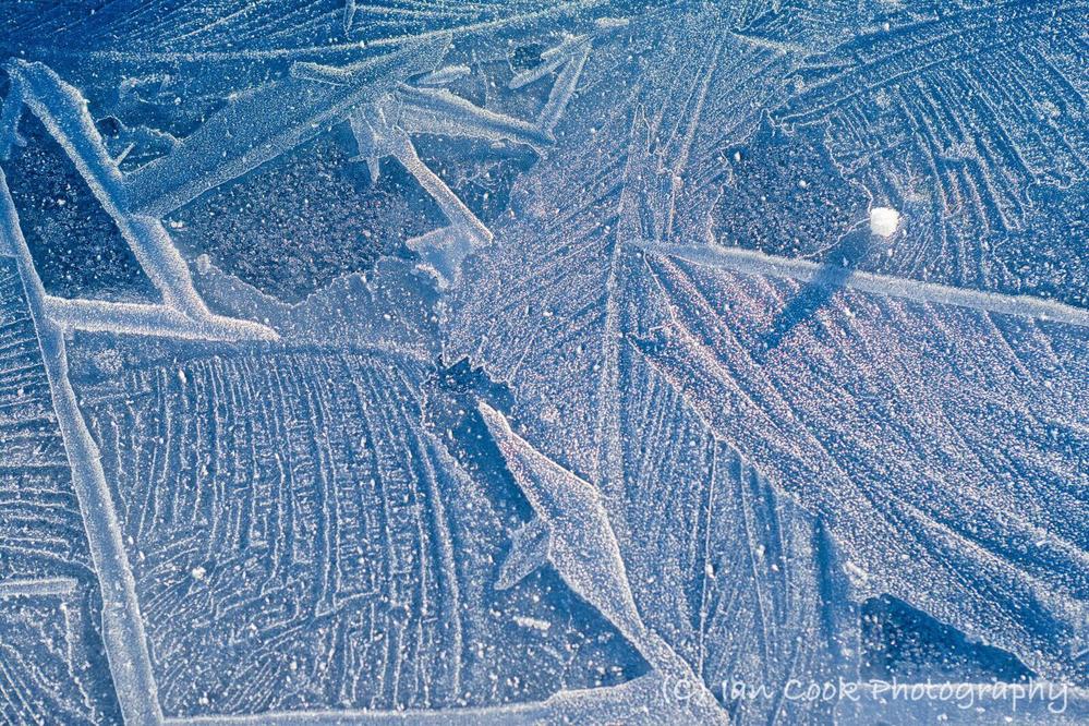 Cool Blue. Ice patterns at Lownathwaite, Gunnerside Gill, Swaledale North Yorkshire.