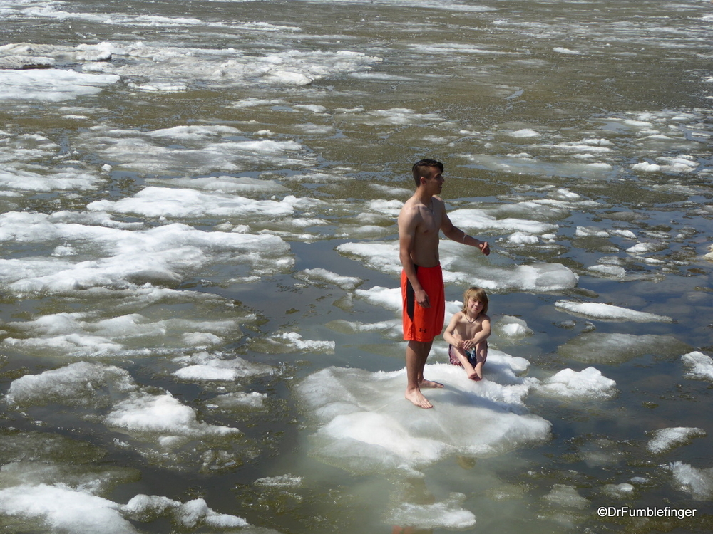 There may be ice on the lake, but these youngsters want to have fun!