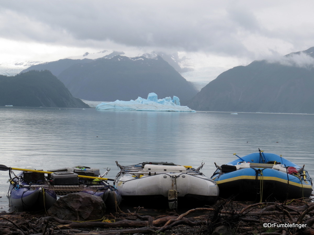 A highlight of the rafting trip -- the icebergs and glaciers of Alsek Lake