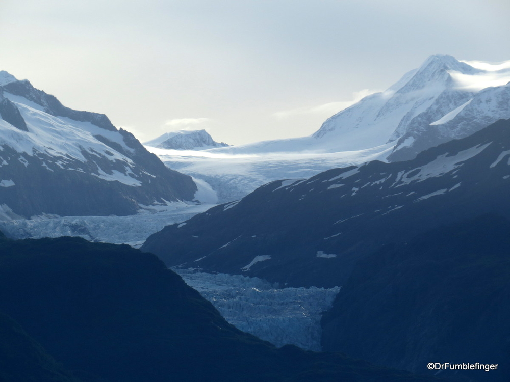 Beautiful Alsek glacier, seen on a rare clear day