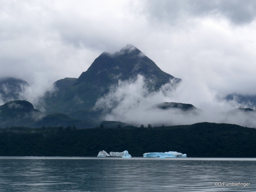 A typical misty rainy day on Alsek Lake -- but quite pretty