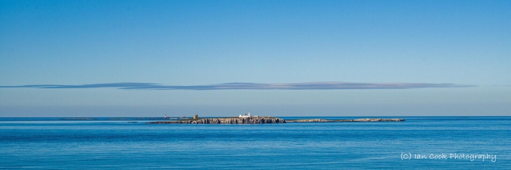 The Farne Islands Northumberland panorama.