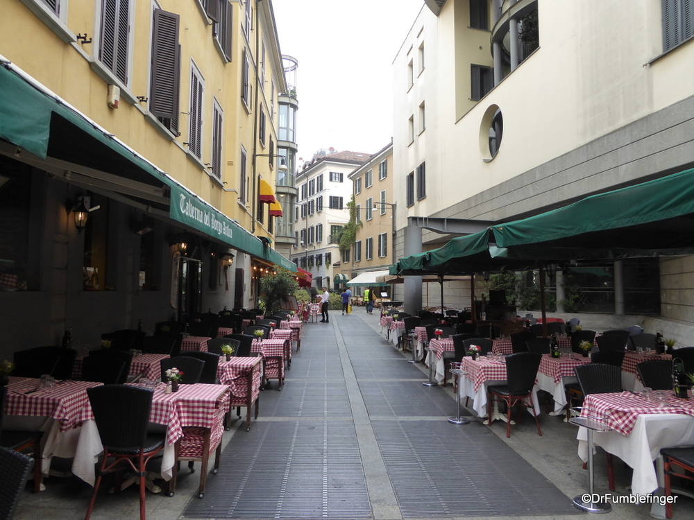Getting ready for the lunch rush hour.  Cafes in Brera neighborhood, Milan