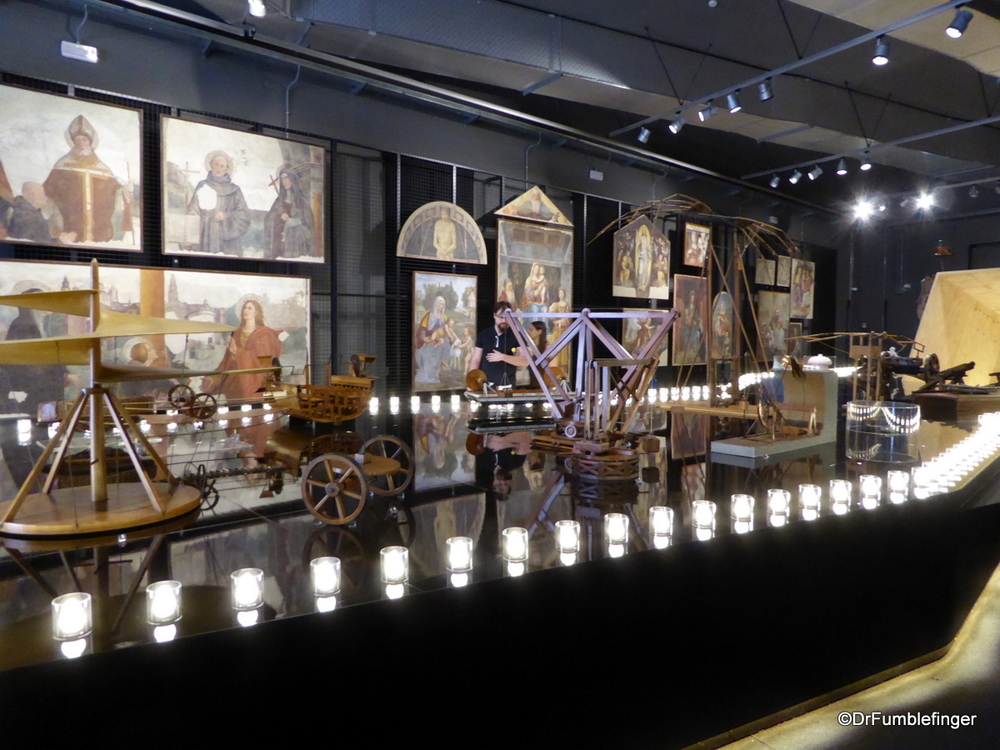 Leonardo da Vinci National Science and Technology Museum.  Exhibits made of Leonardo's sketches