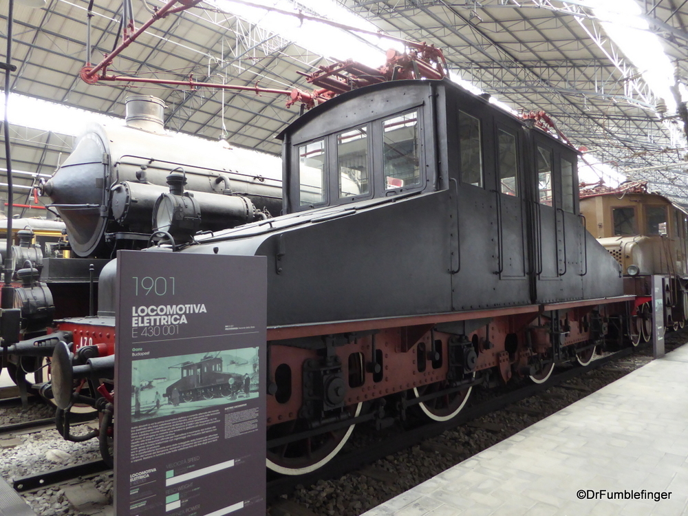 Old trains at the Leonardo da Vinci National Science and Technology Museum, Milan