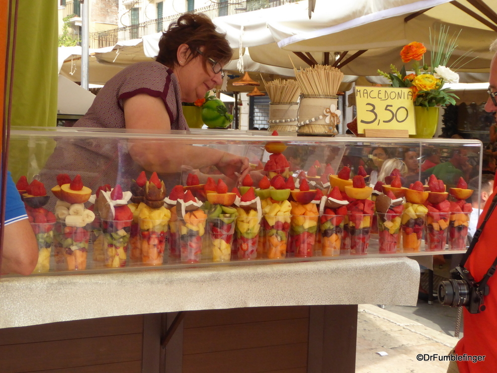 Great fruit cup at the Piazza delle Erbe, Verona