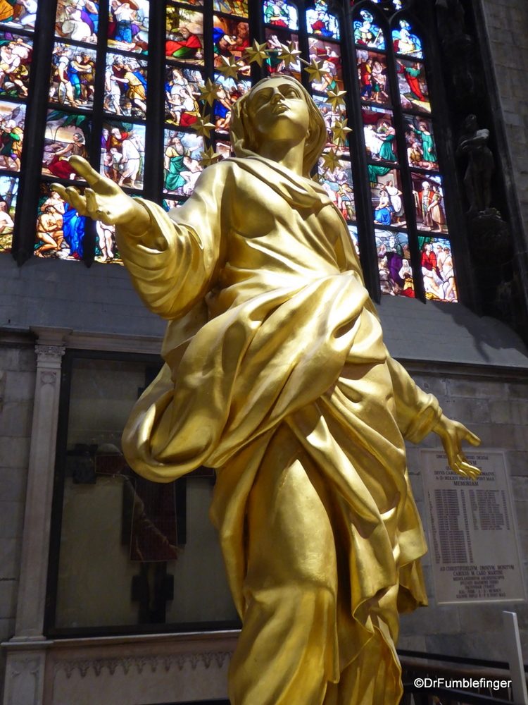 Madonnina copy inside the Duomo, Milan