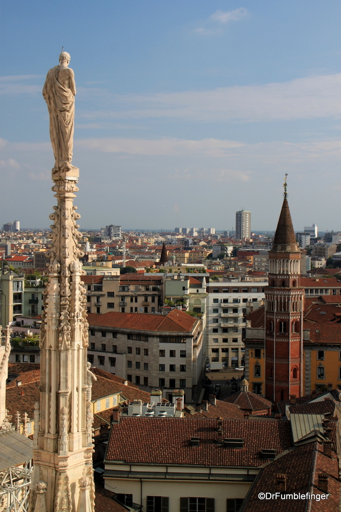 Views of Milan to the south, from the Duomo's roof walk