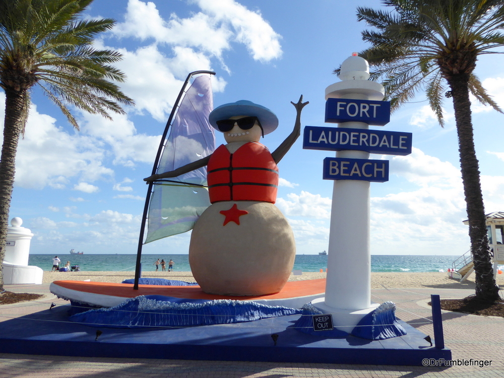 Fort Lauderdale snowman, enjoying his vacation