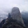 A rare day with Half Dome shrouded by clouds, Yosemite National Park