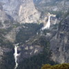 The Merced River spilling over Nevada and Vernal Falls, Yosemite National Park
