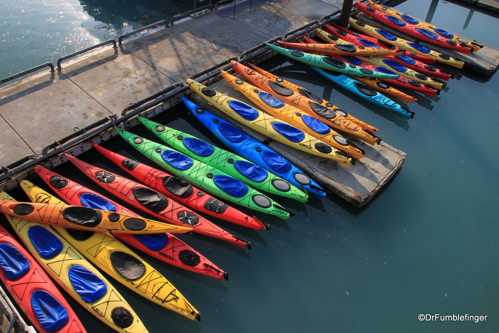 Kayaks in the Valdez harbor