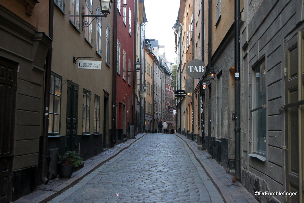 The narrow medieval lanes of Stockholm's oldest section, Gamla Stan