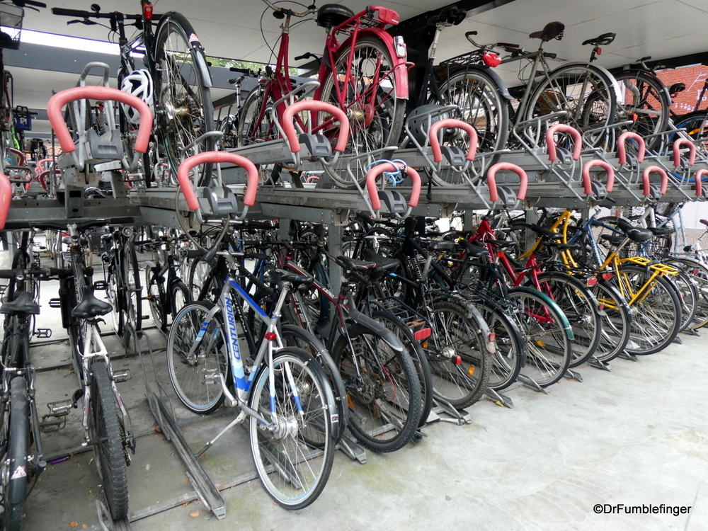 Multilevel bike parking facility at Helsingor Train Station