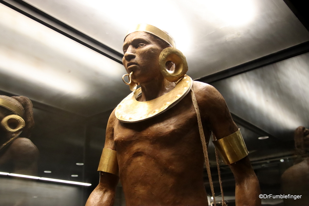 Gold ornamentation in a warrior, PreColumbia Gold Museum, San Jose, Costa Rica