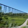 The Lethbridge Viaduct, viewed from a nature hiking trail