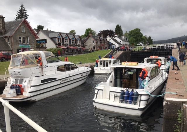 Waiting for the lock to open at Caledonian Canal, Fort Augustus