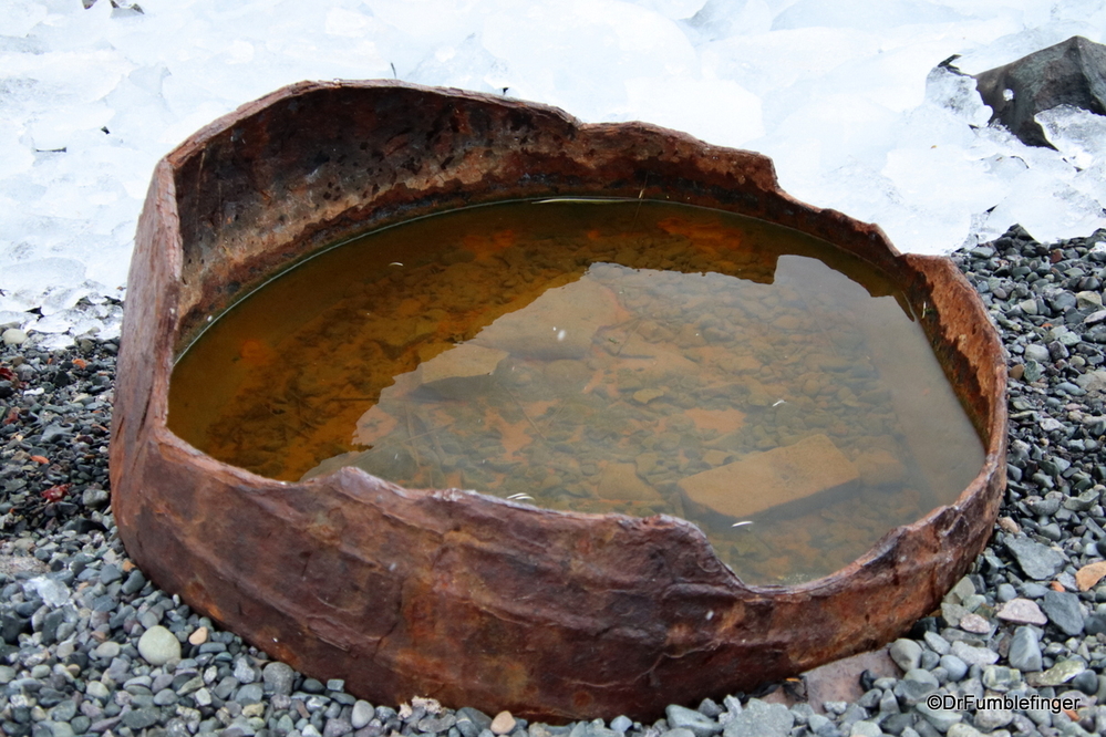 Relic of an old rendering pot, used to turn whale blubber to oil, Antartica